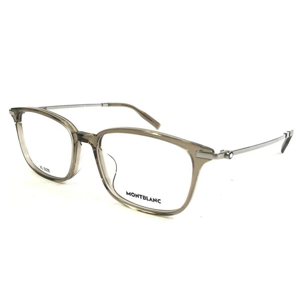Montblanc Eyeglasses Frame MB0315OA 008 Clear Brown Silver Asian Fit 56-17-150